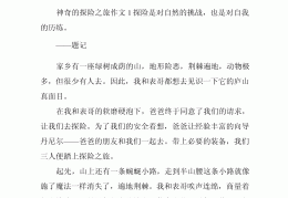 儿童冒险作文怎么写三年级(小学生冒险之旅作文300字)