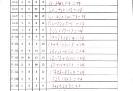 数学游戏24点题目与答案(数学24点游戏题目100道)