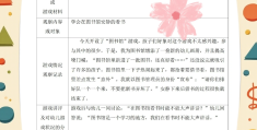 益智游戏观察记录表(益智游戏观察记录表中班)