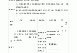 50米跑体育教案表格的简单介绍